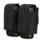 The Condor Double 40mm Grenade Pouch, shown side by side in black nylon with flap covers each holding a green cylindrical grenade, is displayed on a white background.